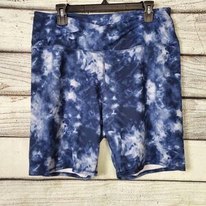 Maurices Tie Dye Biker Shorts Blue White Women’s XL
